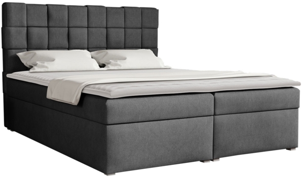 Boxspringbett Malmo Box, Dunkelgrau, 140 x 200 cm