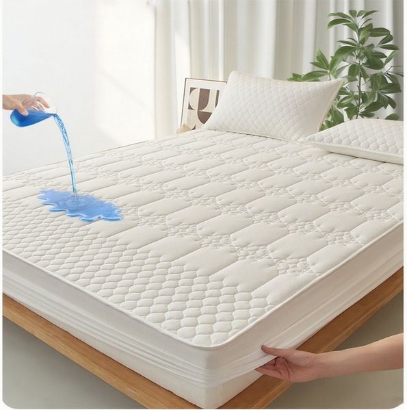 Matratzenauflage Wasserdicht Allergiker Baumwolle Matratzenschoner 90x200cm, 180x200cm wohnTRAUM24, Waschbar Anti Milben Allergiker Matratzenauflage mit Rundumbezug