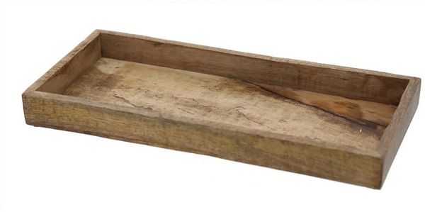 Spetebo Tablett Mango Dekoschale eckig - 34 x 12 cm, Mango Massivholz, (Packung, 1-tlg, Holz), Kerzentablett mit Rand