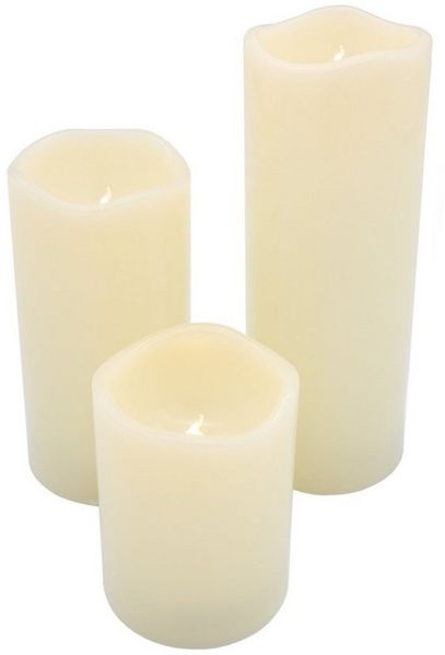 Spetebo LED Dekoobjekt LED Outdoor Kerze 3er Set mit Timer warm weiß, Timer Funktion, LED, warm weiß, mit Timer Funktion
