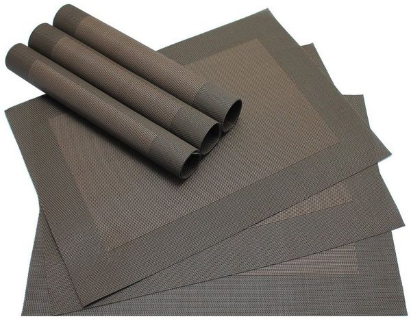 matches21 HOME & HOBBY Platzset Tischset BORDA 6er braun dunkelbraun Tischunterlage als Tischdeko, (6-St), modernes Esstisch Platzdeckchen als abwaschbarer Tischuntersetzer