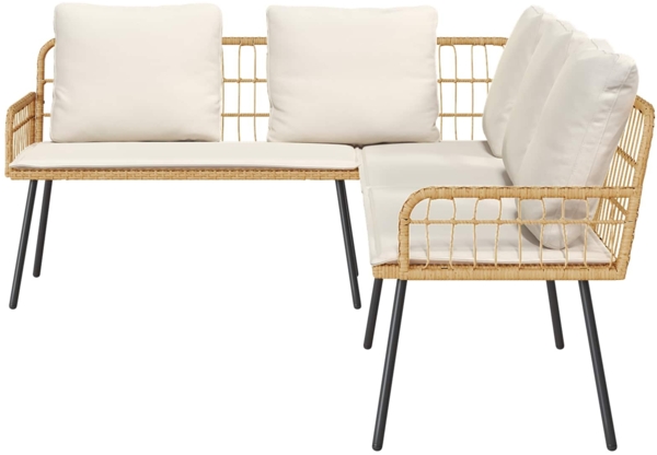 vidaXL Sofa mit Kissen Braun 61.5 x 123 x 82cm Metall 4108264