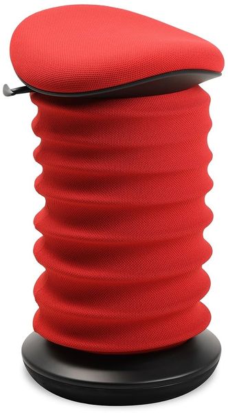 TOPSTAR Sitness 4D AGR-Zertifiziert Dynamischer Sitzhocker schwarz coralrot - ergonomischer Bürohocker - höhenverstellbar - stärkt den Rücken - entlastet die Bandscheiben