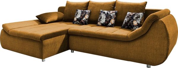 Home affaire Ecksofa Imolaa elegant, Breite 270cm, moderne Sitzsteppung, bequem, L-Form, auch mit Bettfunktion und Bettkasten