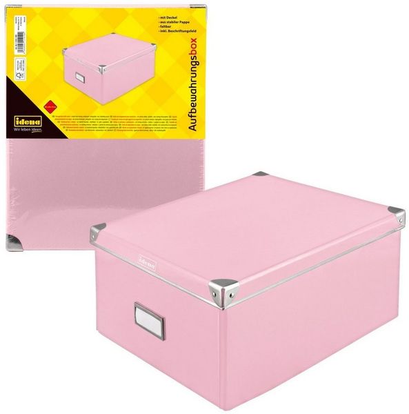 Idena Aufbewahrungsbox mit Deckel 36 x 28,2 x 17 cm pink