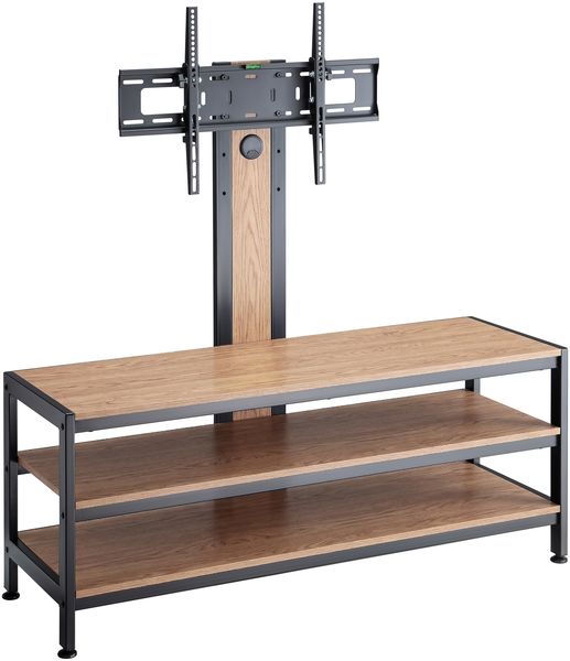 TV-Halterung mit Fernsehtisch Stockholm 120 x 40 x 108 cm Schwarz/Eicheoptik [pro. tec]