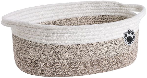 TIMEYARD Hundespielzeugkorb, leerer Geschenkkorb, geflochtener Aufbewahrungskorb, Handtuchkorb, 30 x 20 x 13 cm, Gemischt Braun