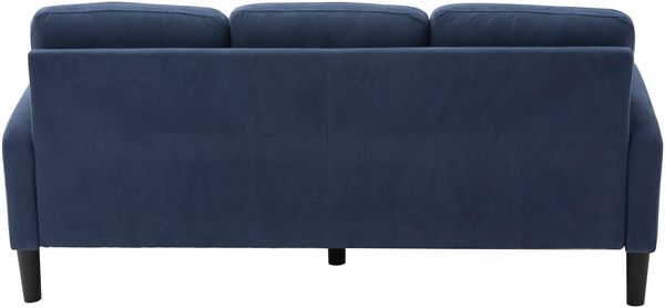 Ecksofa Sitzfläche 166x118x77 cm, modulare Chaiselongue, Cordstoff blau, komfortable Polsterung Bild 9