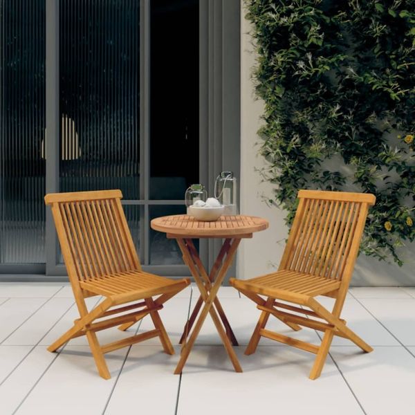 vidaXL 3-tlg. Garten-Essgruppe Massivholz Teak 3087186