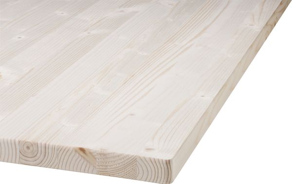 Tischplatte Fichte, Oberfläche geschliffen, Kanten abgerundet 1200 x 800 x 28 m