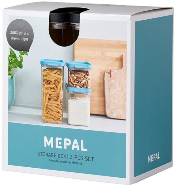 Mepal Vorratsdosen-Set Omnia rechteckig Schwarz – 700 ml, 1100 ml und 2000 ml - praktische Aufbewahrungsdosen für Lebensmittel