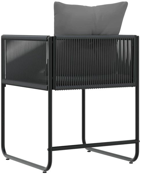 vidaXL Stuhl mit Kissen 4 pcs Schwarz und Anthrazit PE-Rattan 42003027 Bild 7