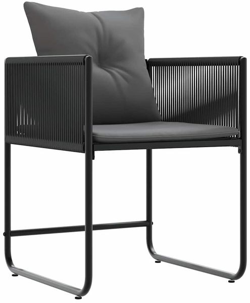vidaXL Stuhl mit Kissen 4 pcs Schwarz und Anthrazit PE-Rattan 42003027 Bild 2