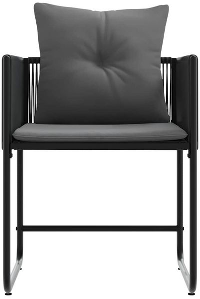 vidaXL Stuhl mit Kissen 4 pcs Schwarz und Anthrazit PE-Rattan 42003027 Bild 8