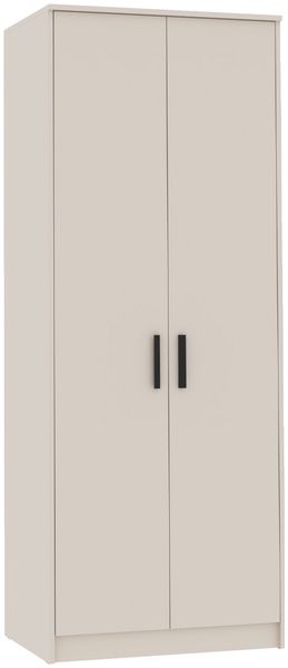 Marmex Möbel Grant 13C Zweitüriger Kleiderschrank mit Kleiderstange und Einlegeböden, laminierte Spanplatte, cashmere, 75x195x54 cm