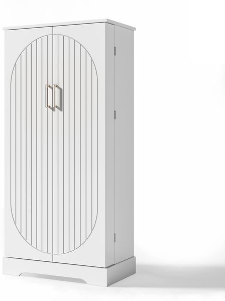Küchenschrank 60x35x128 cm, weiß, mit LED-Sensorleuchte und verstellbaren Ablagen Bild 6