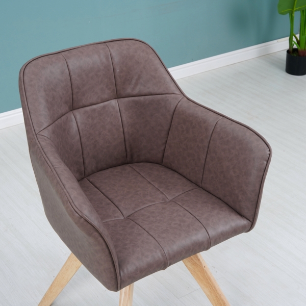 Armlehnstuhl, Kunstlederbezug Braun, Eichenholz-Gestell HELLA 70680429 Bild 7