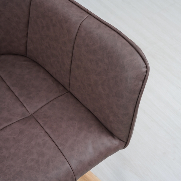 Armlehnstuhl, Kunstlederbezug Braun, Eichenholz-Gestell HELLA 70680429 Bild 8