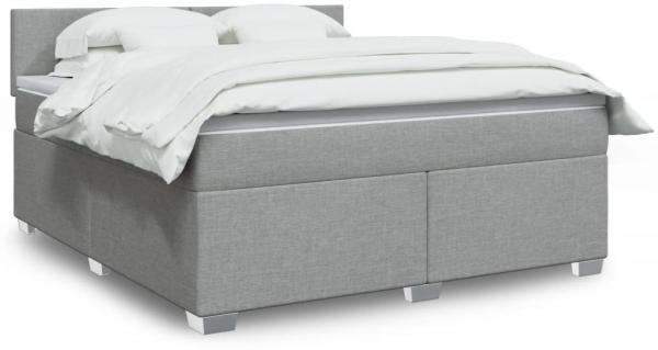 vidaXL Boxspringbett mit Matratze Hellgrau 180x200 cm Stoff 3288260