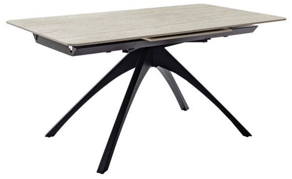 CERRITO Auszugstisch - Beige-marmoriert / Schwarz-matt-lackiert Bild 10