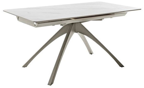 CERRITO Auszugstisch - Beige-marmoriert / Schwarz-matt-lackiert Bild 7