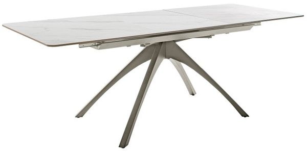 CERRITO Auszugstisch - Beige-marmoriert / Schwarz-matt-lackiert Bild 5