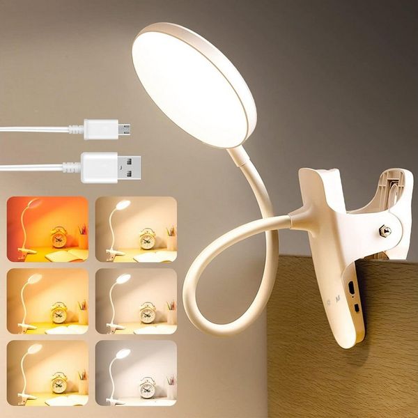 FELIXLEO LED Leselampe Leselampe Bett 36 LED Klemmlampe Dimmbar 6 Farben Weiß