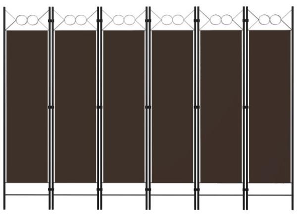 vidaXL 6-tlg. Raumteiler Braun 240 x 180 cm 320712