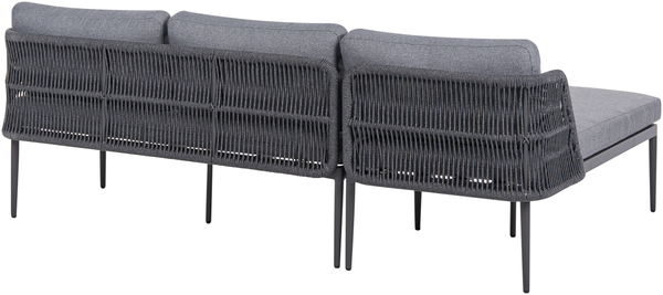 Garten Ecksofa mit Tisch 3-Sitzer LEFFE rechtsseitig Metall Grau Bild 6