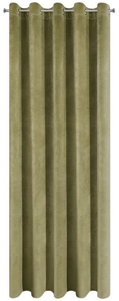 Eurofirany 'VILLA' Vorhang, Samtvorhänge, Velours Blickdicht, Olivgrün, 10 ÖSEN, H250 x B140 cm (1er Pack)