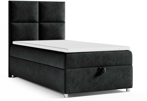 Best for Home Boxspringbett K2 SINGLE mit Bettkasten mit Lieferung, Aufbau & Entsorgung (Schwarz 80x200)