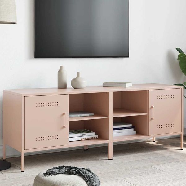 2 pcs TV-Schrank, Lowboard Rosa 68 x 39 x 50,5 cm Stahl