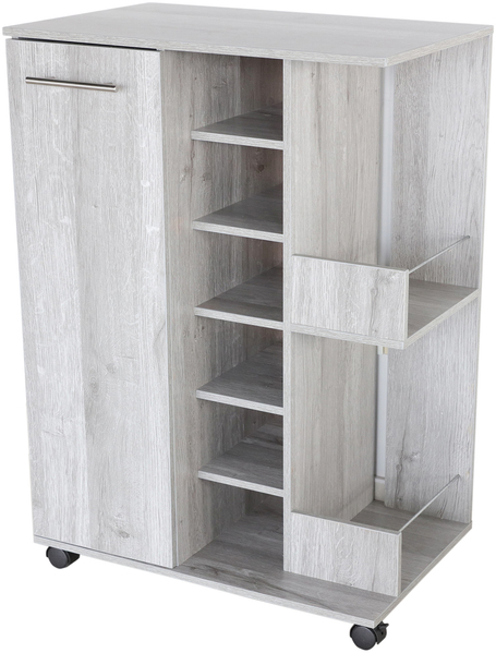 Better Home Küchenwagen Flaschenregal Weinschrank Weinregal grau 37x60x82 cm, (1 Stück, 1 Weinschrank), für ca. 48 Flaschen, flexibel einsetzbar