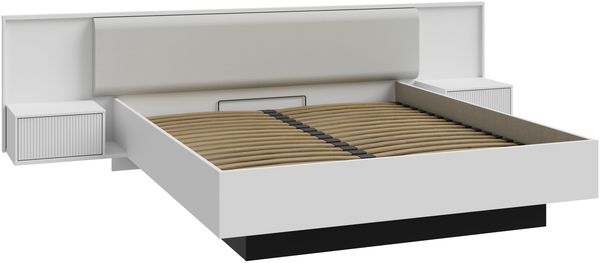 Stauraumbett >NEKTARIUS< Lift-Lattenrost, Bettanlage, Secret grey - 309,2x92,9x213,3cm (BxHxT)