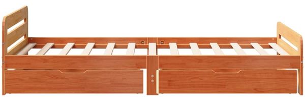 vidaXL Massivholzbett ohne Matratze Wachsbraun 75x190 cm Kiefernholz 3309064 Bild 7