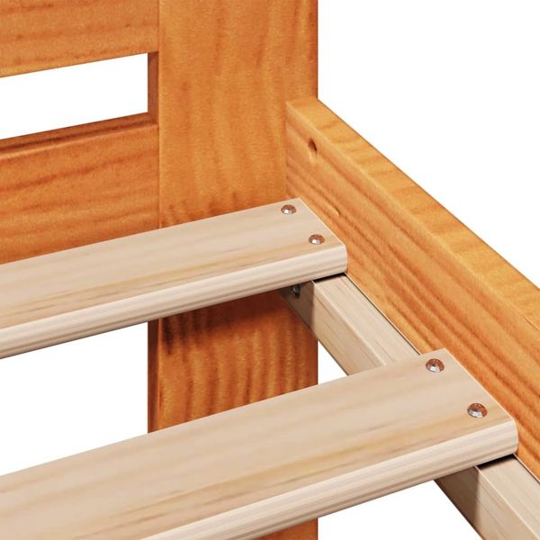 vidaXL Massivholzbett ohne Matratze Wachsbraun 75x190 cm Kiefernholz 3309064 Bild 10