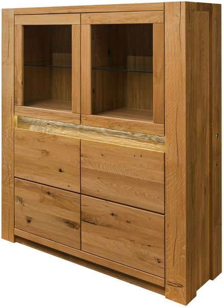 Highboard Wildeiche 123x40x142 braun geölt KENT #304
