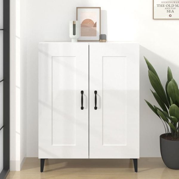 Sideboard Hochglanz-Weiß 69,5 x 34 x 90 cm Holzwerkstoff [812147]