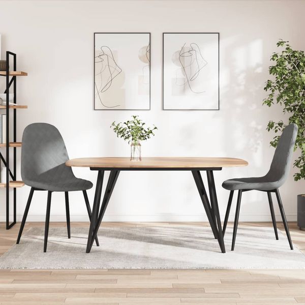 vidaXL Esszimmerstühle 2 Stk. Hellgrau Samt [325646]
