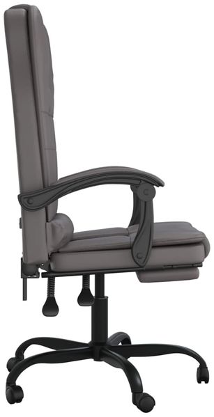 vidaXL Bürostuhl mit Massagefunktion Grau Kunstleder, Drehbar [349669] Bild 4