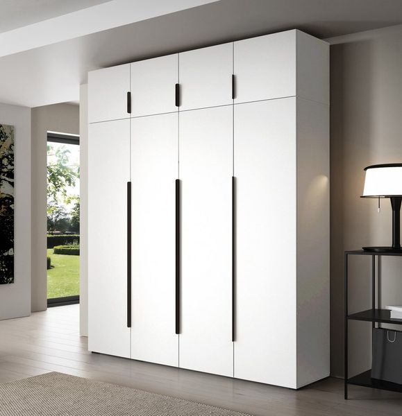 Compleo Drehtürenschrank STELLS mit vier Drehtüren, Kleiderstange, Metallgriffe