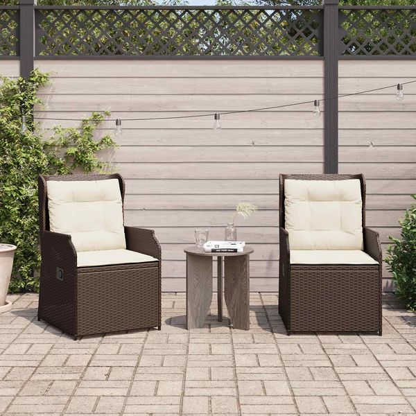 vidaXL Gartenbank 2 pcs Braun Poly-Rattan 3394486