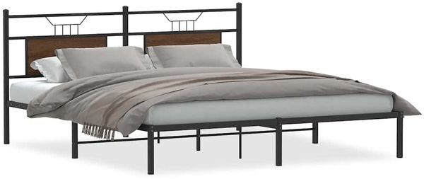 Doppelbett, Bettgestell Modernen ohne Matratze Braun Eichen-Optik 183x213 cm d1928e