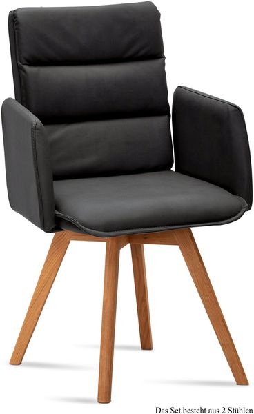 Armlehnstuhl (2er-Set) Dodie 52x92x60 Eiche geölt/Anthrazit