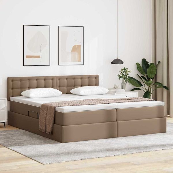vidaXL Aufbewahrungsbett Cappuccino 180 x 200 cm Kunstleder 3370908