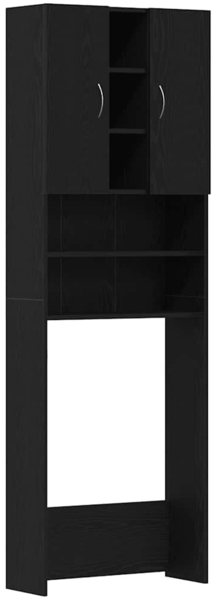 vidaXL Waschmaschinenschrank Schwarz Eichen-Optik 64x25,5x190 cm 862065