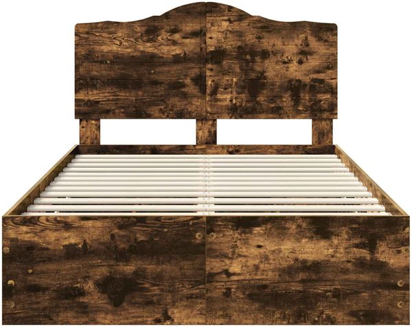 vidaXL Bettrahmen Geräucherte Eiche 120 x 200 cm Ingenieurs Holz 3413433 Bild 8