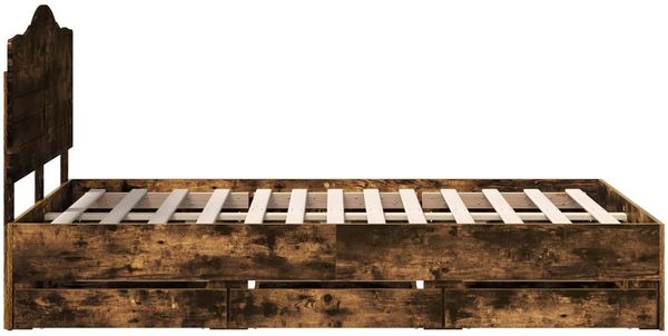 vidaXL Bettrahmen Geräucherte Eiche 120 x 200 cm Ingenieurs Holz 3413433 Bild 9