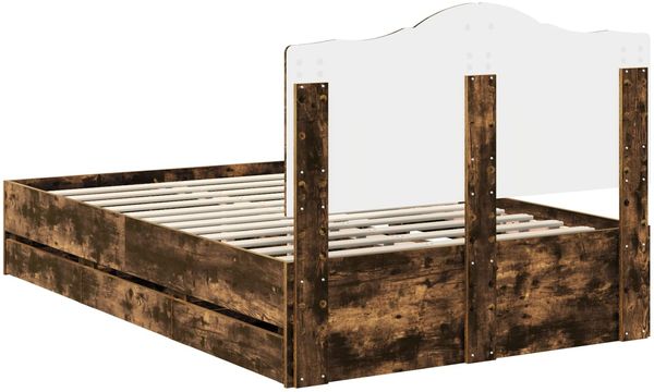 vidaXL Bettrahmen Geräucherte Eiche 120 x 200 cm Ingenieurs Holz 3413433 Bild 10