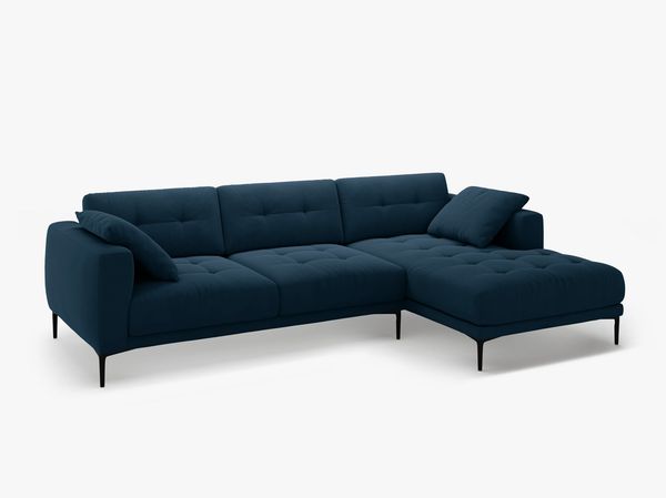 Micadoni Ecksofa Bemy 3-Sitzer Rechts Samt Königsblau Bild 2